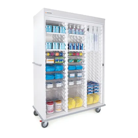 Marketlab Insight® Mobile Supply Cart, Triple-Width