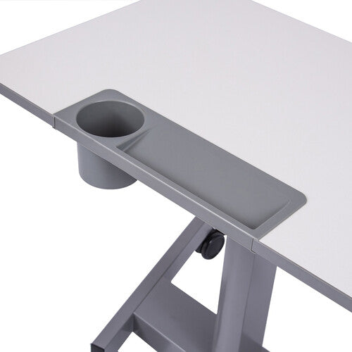 Luxor-STUDENT P TILT Pneumatic Adjustable Height Flip Top Student Nesting Desk Gray (28" x 21")