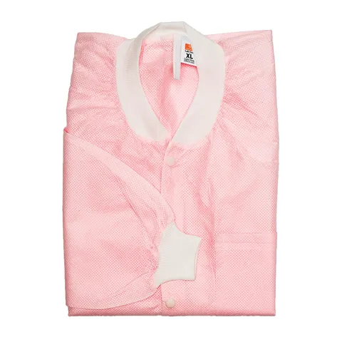 Marketlab Raspberry Disposable Lab Coats Disposable Lab Coats & Jackets | Marketlab