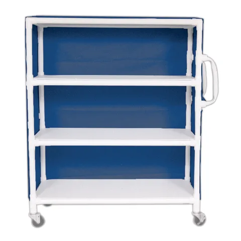 Newmatic Medical/Marketlab-11415-NV Extra-Wide 3-Shelf Linen Cart with Mesh Cover, 1/ea