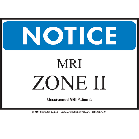 Newmatic Medical/Marketlab MRI Zone Signs
