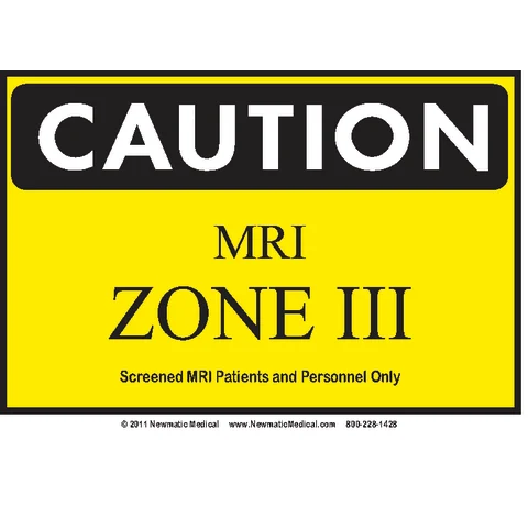 Newmatic Medical/Marketlab MRI Zone Signs