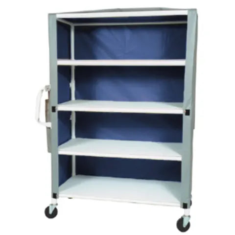 Newmatic Medical/Marketlab Extra-Deep 4-Shelf Linen Cart with Mesh or Vinyl Cover