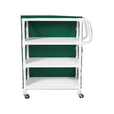 Newmatic Medical/Marketlab 3-Shelf Linen Cart with Mesh or Vinyl Cover