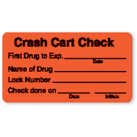 Marketlab-12594 Crash Cart Check Labels, 320/roll