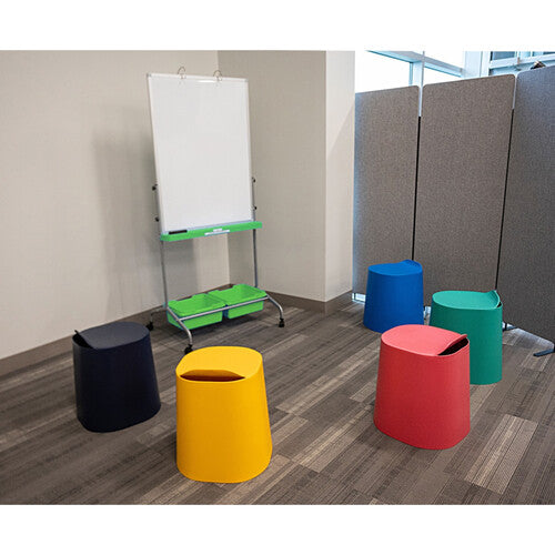 Luxor-STKSTOOL 5 TailFin Plastic Stackable Stools (Navy Cobalt Yellow Raspberry Jade)