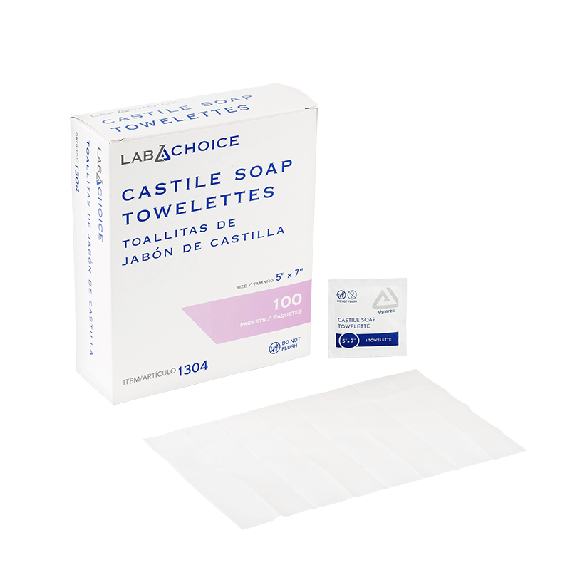 Dynarex-1304 Castile Soap Towelettes (100/box, 10 boxes/case)