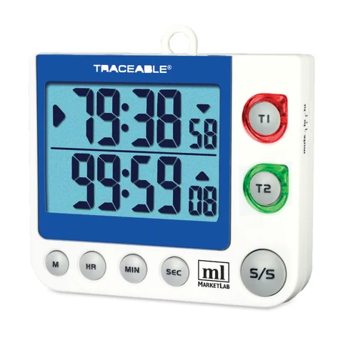 Marketlab-13185 Flashing LED Alert Big-Digit Dual Channel Timer, 1/ea