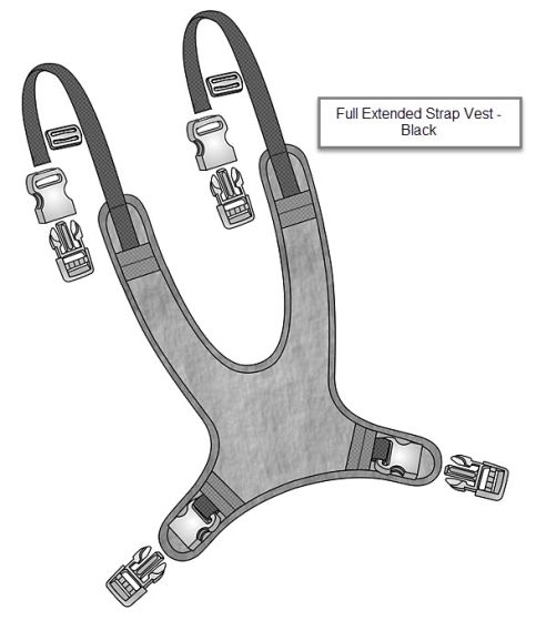 Therafin Therasleeves for Extended Strap Vest, Black, Full