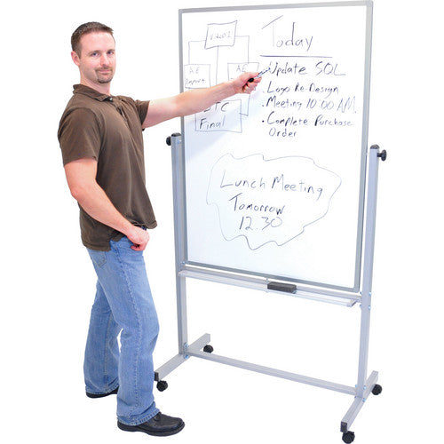 Luxor-MB3648WW Mobile Magnetic Reversible Whiteboard (35.5 x 47.25")