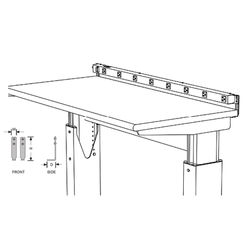 Marketlab Bin Rails for Adjustable Workstation