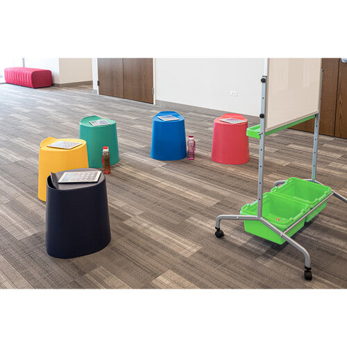 Luxor-STKSTOOL 5 TailFin Plastic Stackable Stools (Navy Cobalt Yellow Raspberry Jade)