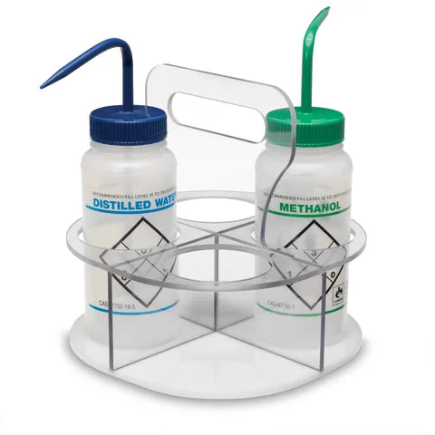 Bowman Dispensers/Marketlab-14382 Quad Rotating Wash Bottle Holder • 8.5"W x 8.5"D x 9"H