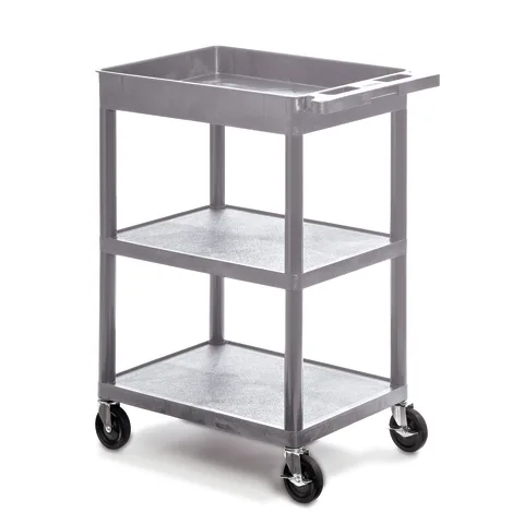 Marketlab Luxor Plastic Utility Cart with One Tub & Two Shelves