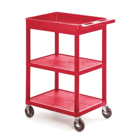 Marketlab Luxor Plastic Utility Cart with One Tub & Two Shelves