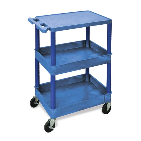Marketlab Luxor Plastic Utility Cart with One Shelf & Two Tubs