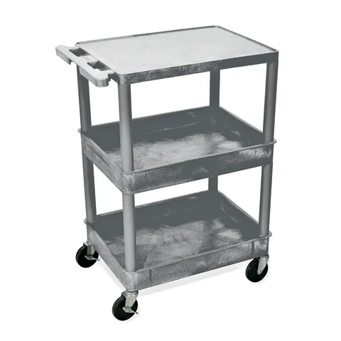 Marketlab Luxor Plastic Utility Cart with One Shelf & Two Tubs