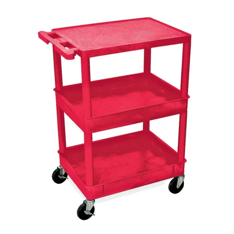Marketlab Luxor Plastic Utility Cart with One Shelf & Two Tubs