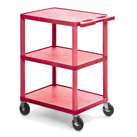 Marketlab Luxor Plastic Utility Cart with Three Shelves
