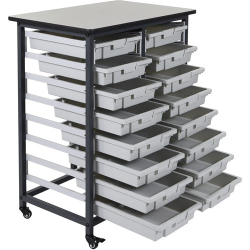 Luxor-MBS-DR-16S Double Row Mobile Bin Storage Unit (Small Bins)