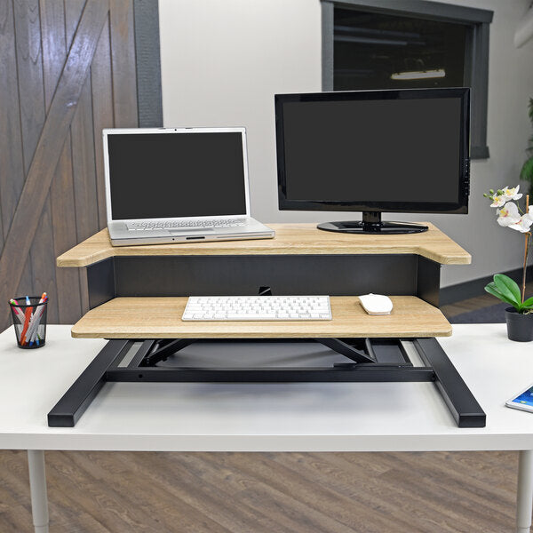 Luxor Two-Tier Pneumatic Standing Desk Converter