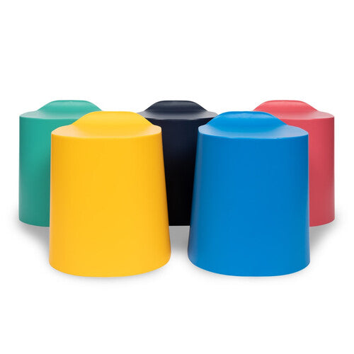 Luxor-STKSTOOL 5 TailFin Plastic Stackable Stools (Navy Cobalt Yellow Raspberry Jade)