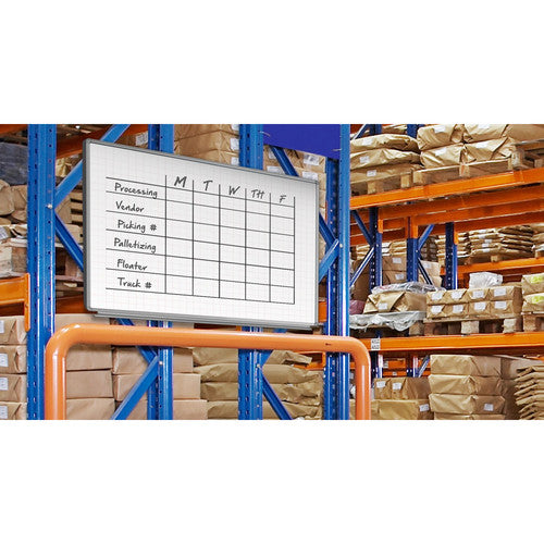 Luxor-WB7240LB 72 x 40" Wall-Mounted Magnetic Ghost Grid Whiteboard