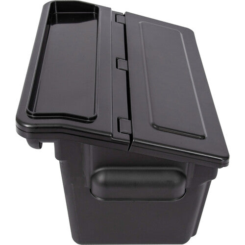 Luxor-SEC111-B-OUTRIG 24" x 18" 3-Shelf Plastic Utility Tub Cart with Outrigger Bins (Black)