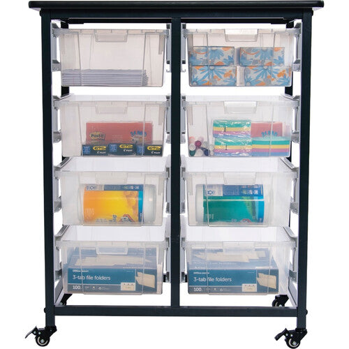 Luxor-MBS-DR-8L-CL Mbs Double Rack w/ 8 Lg Bins - Clear