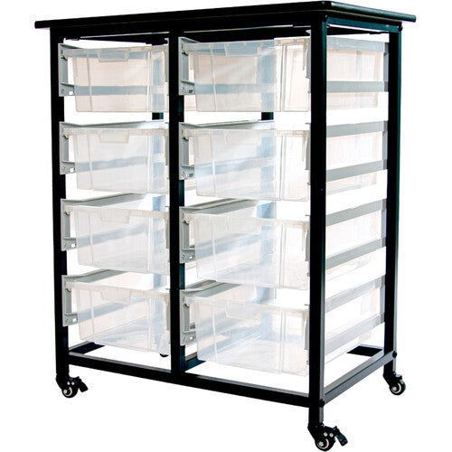Luxor-MBS-DR-8L-CL Mbs Double Rack w/ 8 Lg Bins - Clear