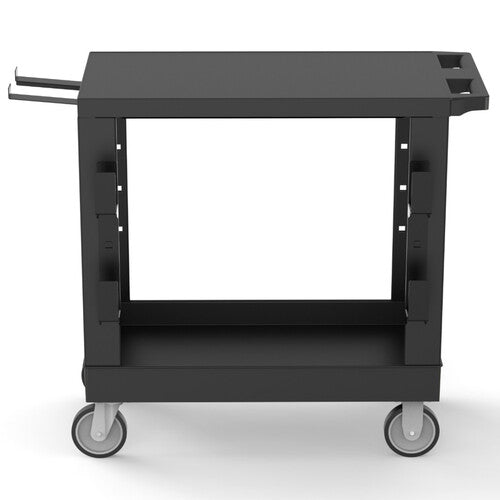 Luxor-EC21-NDUST-B Heavy-Duty Industrial Cart with One Flat Shelf and One Tub Shelf (32 x 18")