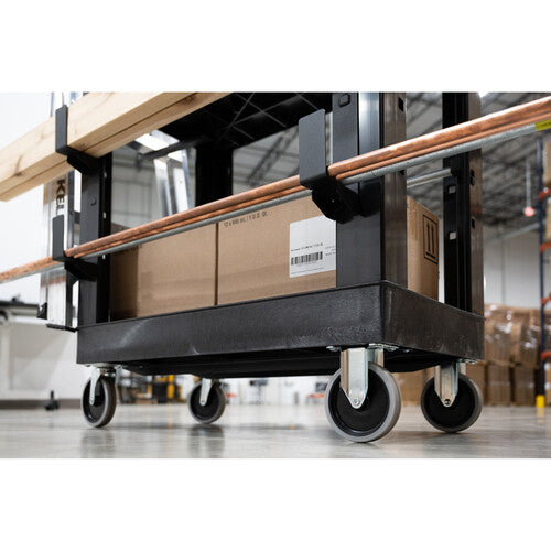 Luxor-EC21-NDUST-B Heavy-Duty Industrial Cart with One Flat Shelf and One Tub Shelf (32 x 18")