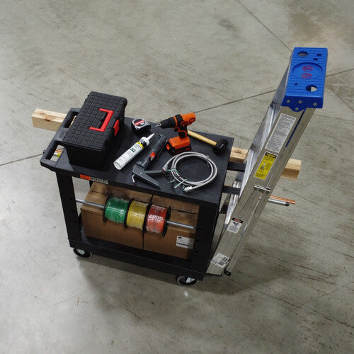 Luxor-EC21-NDUST-B Heavy-Duty Industrial Cart with One Flat Shelf and One Tub Shelf (32 x 18")