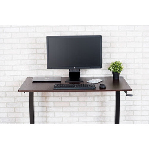 Luxor-STANDCF48-BK/DW 48" Adjustable Standing Desk (Black Frame/Dark Walnut Top)