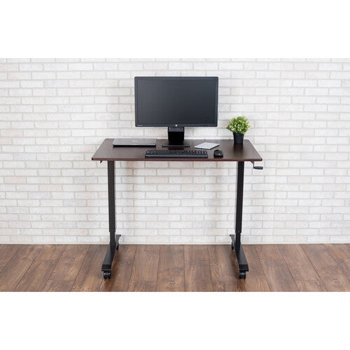 Luxor-STANDCF48-BK/DW 48" Adjustable Standing Desk (Black Frame/Dark Walnut Top)