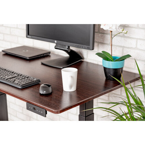 Luxor-STANDE-48-BK/DW 48" Electric Standing Desk (Dark Walnut, Black Frame)