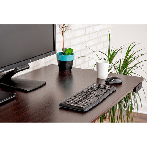 Luxor-STANDE-48-BK/DW 48" Electric Standing Desk (Dark Walnut, Black Frame)