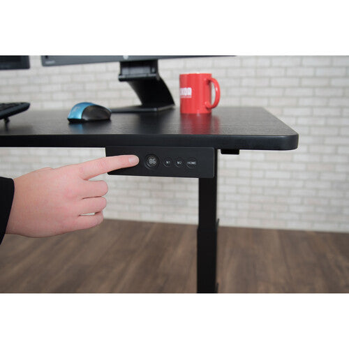 Luxor-STANDE-60-BK/BO 3-Stage Dual Motor Electric Standing Desk (60", Black Oak, Black Frame)