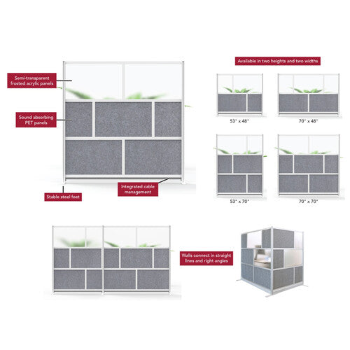 Luxor-MW-7070-FCG Modular Starter Wall 70x70" - Frosted