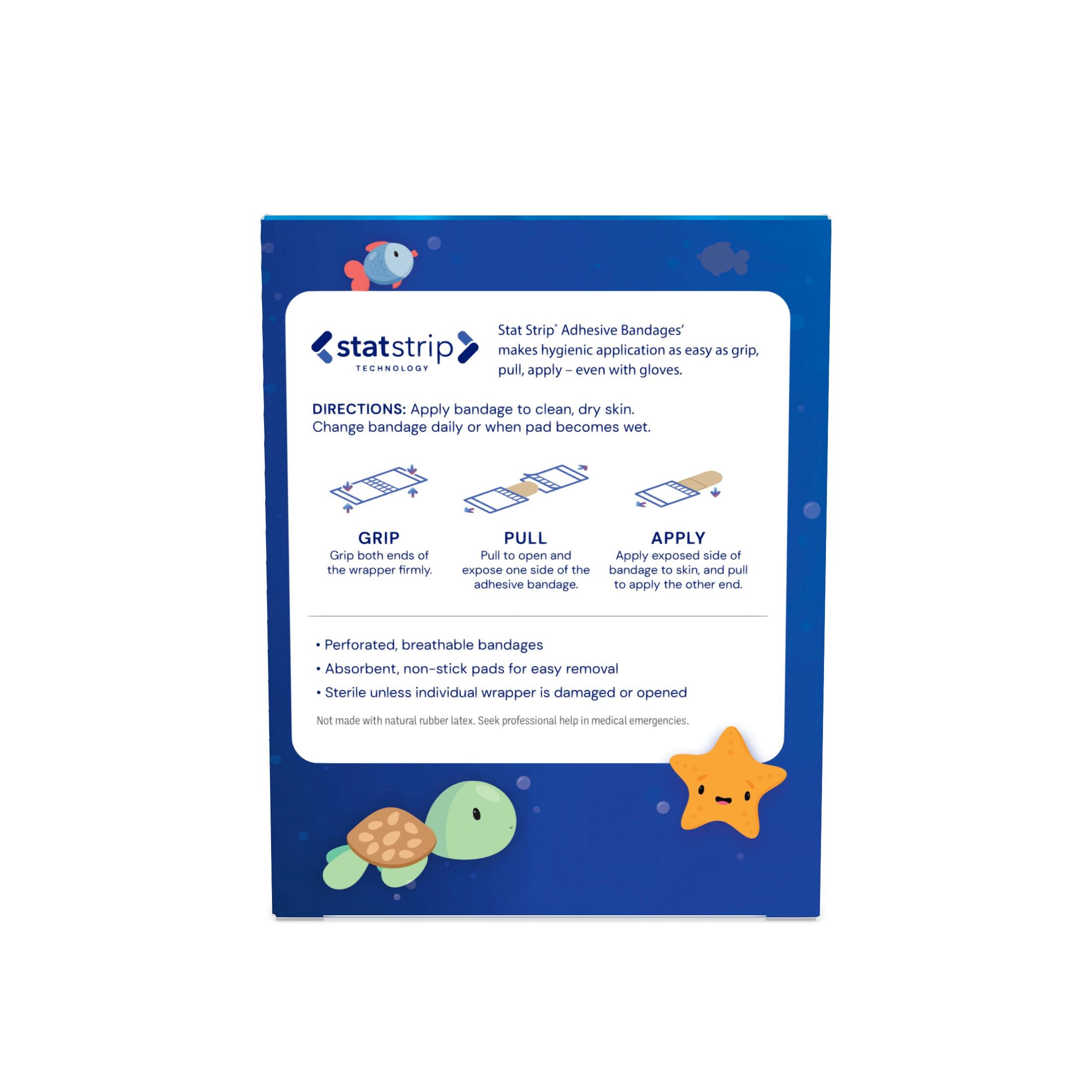 Dukal Corporation-16710 Stat Strip® Adhesive Bandage, Matey's, 3/4" x 3", Sterile (100/bx, 12 bx/cs)