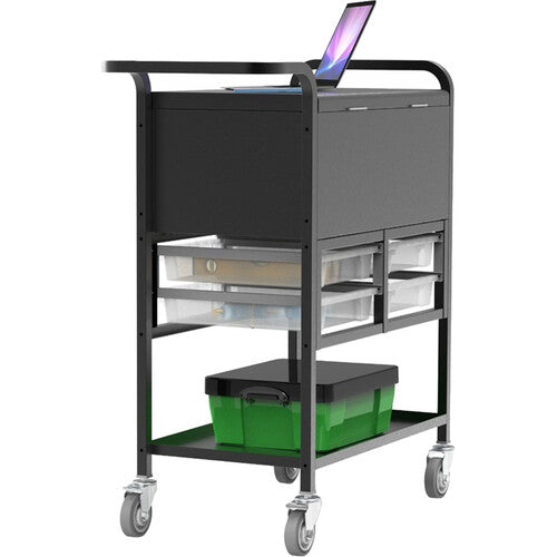 Luxor-UCWS003 File Cart with Locking Cabinet and Storage Bins