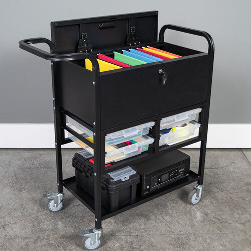Luxor-UCWS003 File Cart with Locking Cabinet and Storage Bins