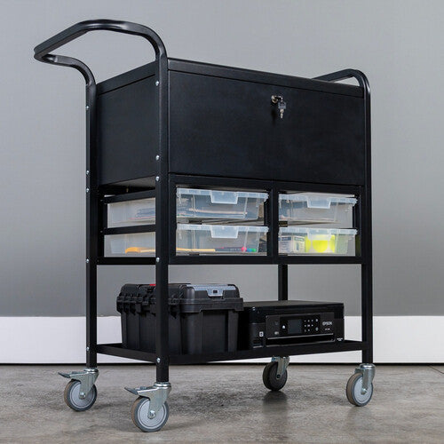 Luxor-UCWS003 File Cart with Locking Cabinet and Storage Bins
