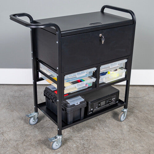 Luxor-UCWS003 File Cart with Locking Cabinet and Storage Bins