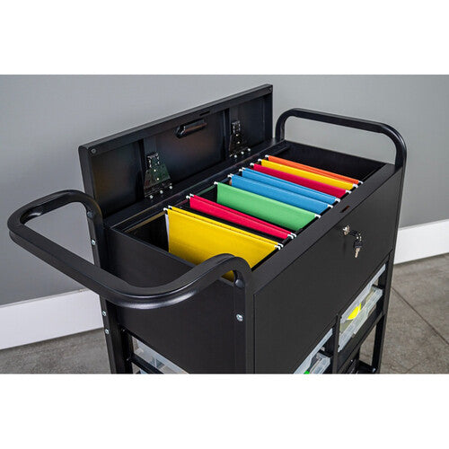 Luxor-UCWS003 File Cart with Locking Cabinet and Storage Bins