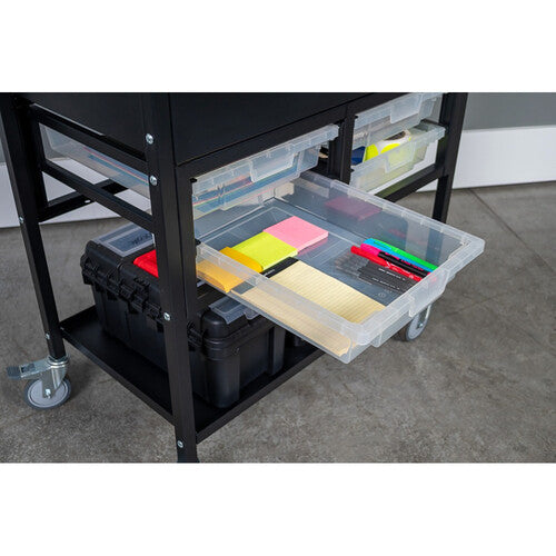 Luxor-UCWS003 File Cart with Locking Cabinet and Storage Bins