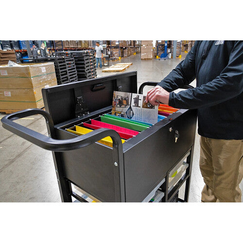 Luxor-UCWS003 File Cart with Locking Cabinet and Storage Bins