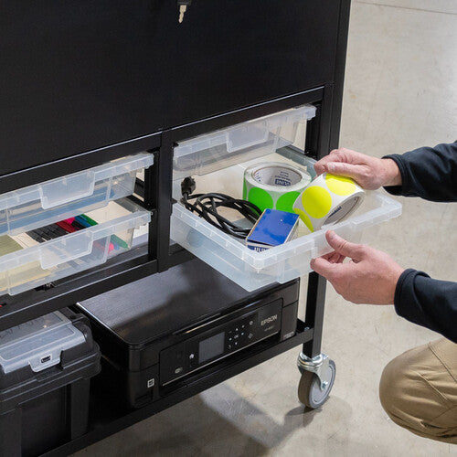 Luxor-UCWS003 File Cart with Locking Cabinet and Storage Bins