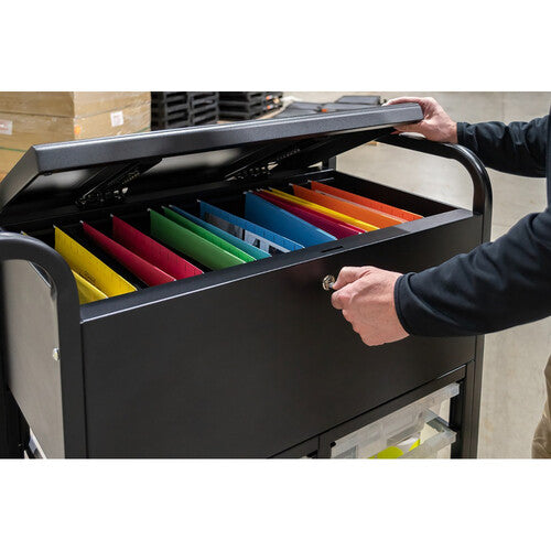 Luxor-UCWS003 File Cart with Locking Cabinet and Storage Bins