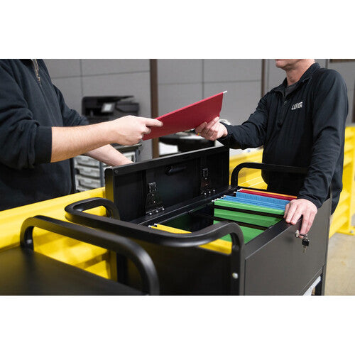 Luxor-UCWS003 File Cart with Locking Cabinet and Storage Bins